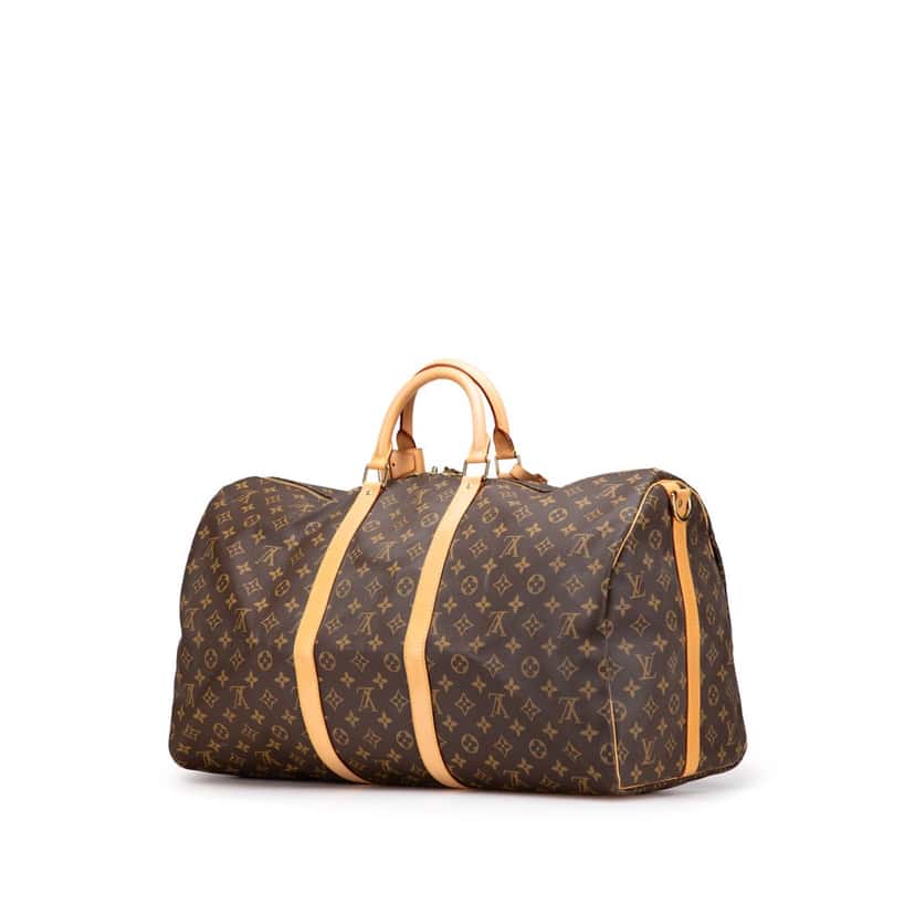 Louis Vuitton Monogram Keepall Bandouliere 55 Brown Canvas Good condition - Back View