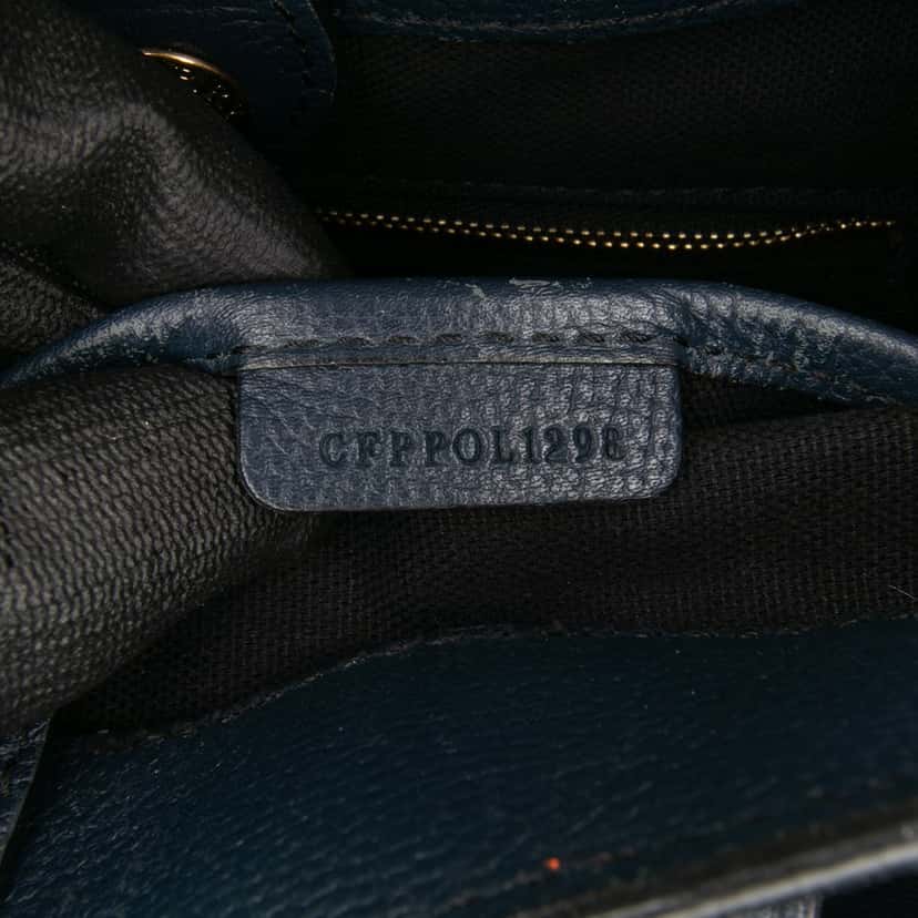 Burberry Small House Check and Leather Banner Satchel Blue Leather Good condition - Box View