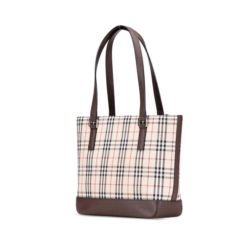 Burberry House Check Canvas Tote Brown Canvas Good condition - Back View