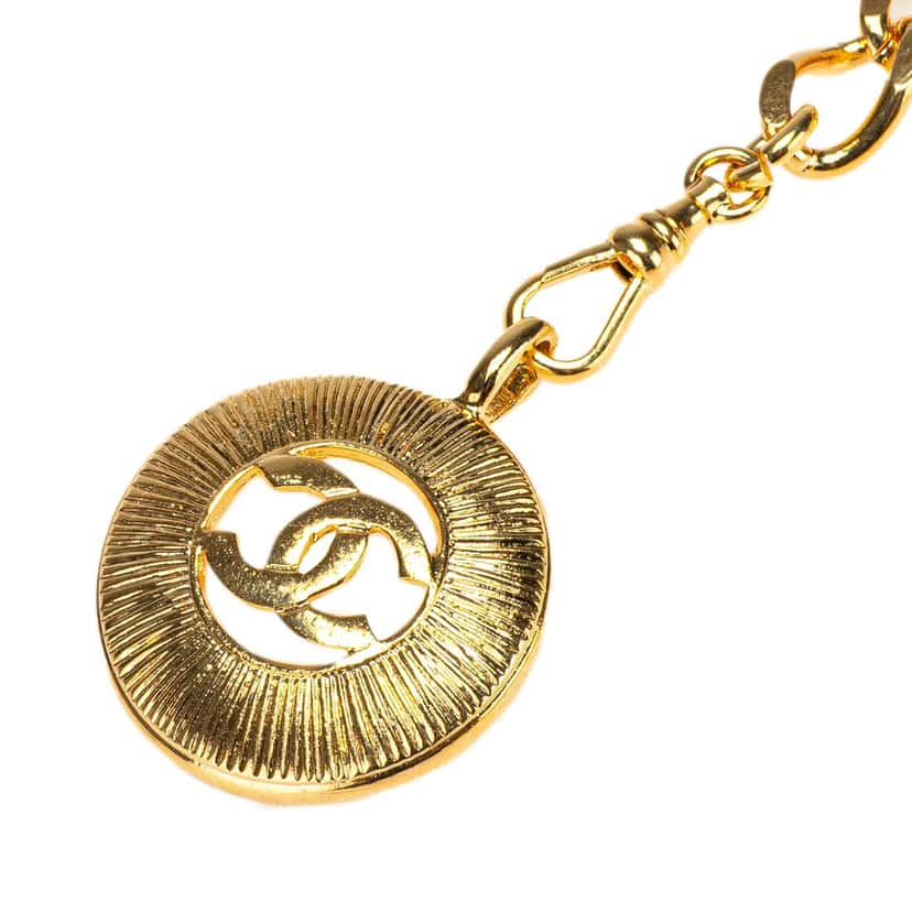 Chanel Gold Plated CC Round Chain Belt Gold Metal Good condition - Back View