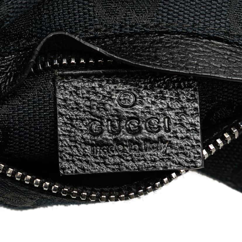 Gucci GG Canvas Double Pocket Belt Bag Black Canvas Good condition - Box View