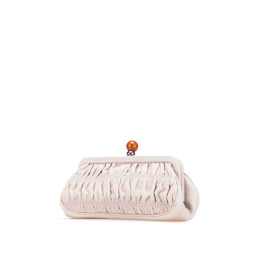 Prada Nappa Gaufre Frame Clutch Brown Leather Good condition - Back View