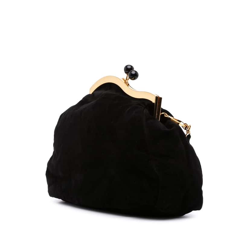 Miu Miu Suede Evening Bag Black Leather Good condition - Back View