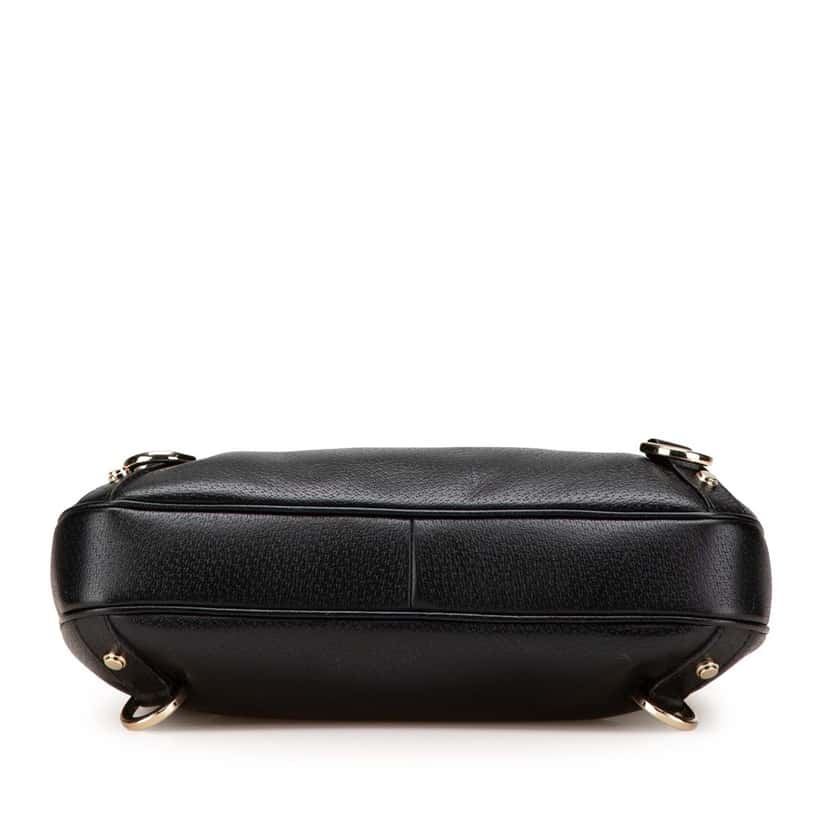 Gucci Leather Abbey D Ring Shoulder Bag Black Leather Good condition - Inside View