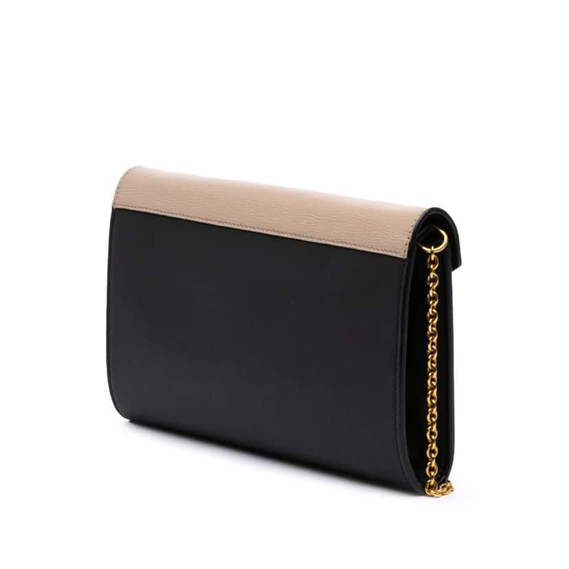 Celine Tricolor Leather Pocket Envelope Wallet On Chain Black Leather Good condition - Back View