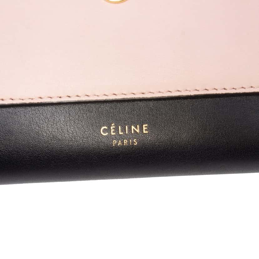 Celine Tricolor Leather Pocket Envelope Wallet On Chain Black Leather Good condition - Box View