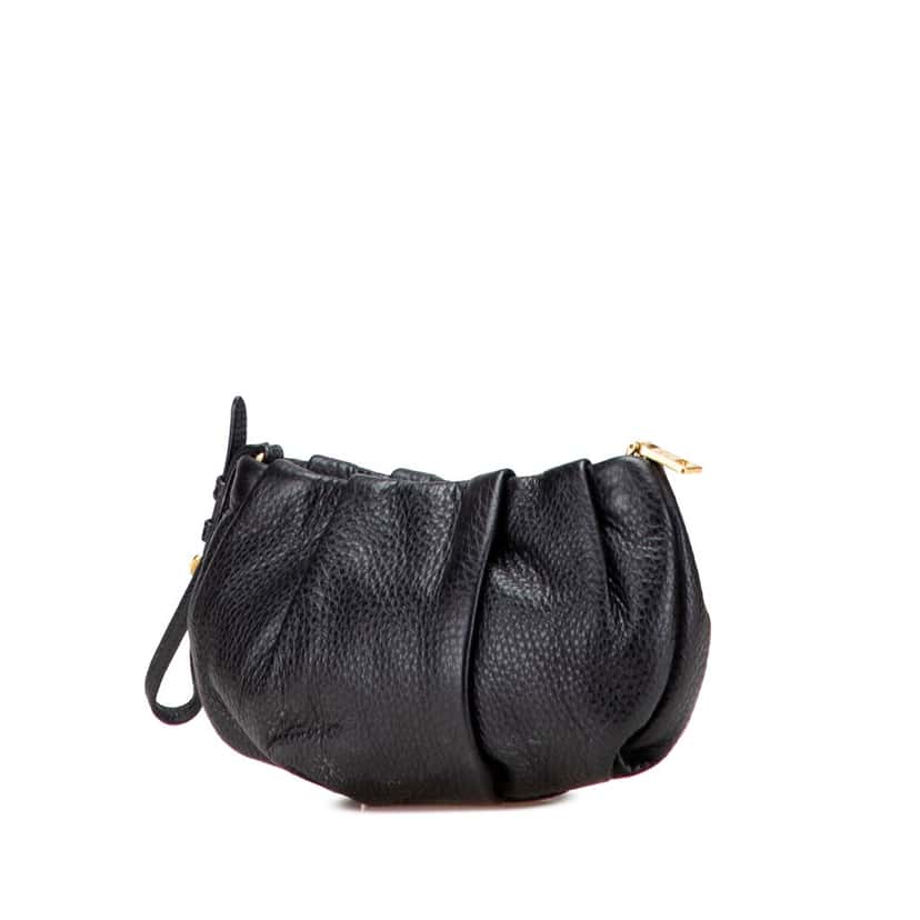 Prada Vitello Daino Clutch Black Leather Good condition - Back View