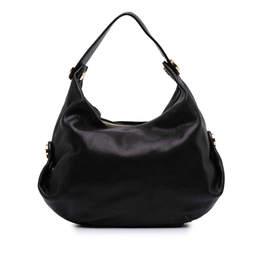 Loewe Leather Hobo Black Leather Good condition - Front View