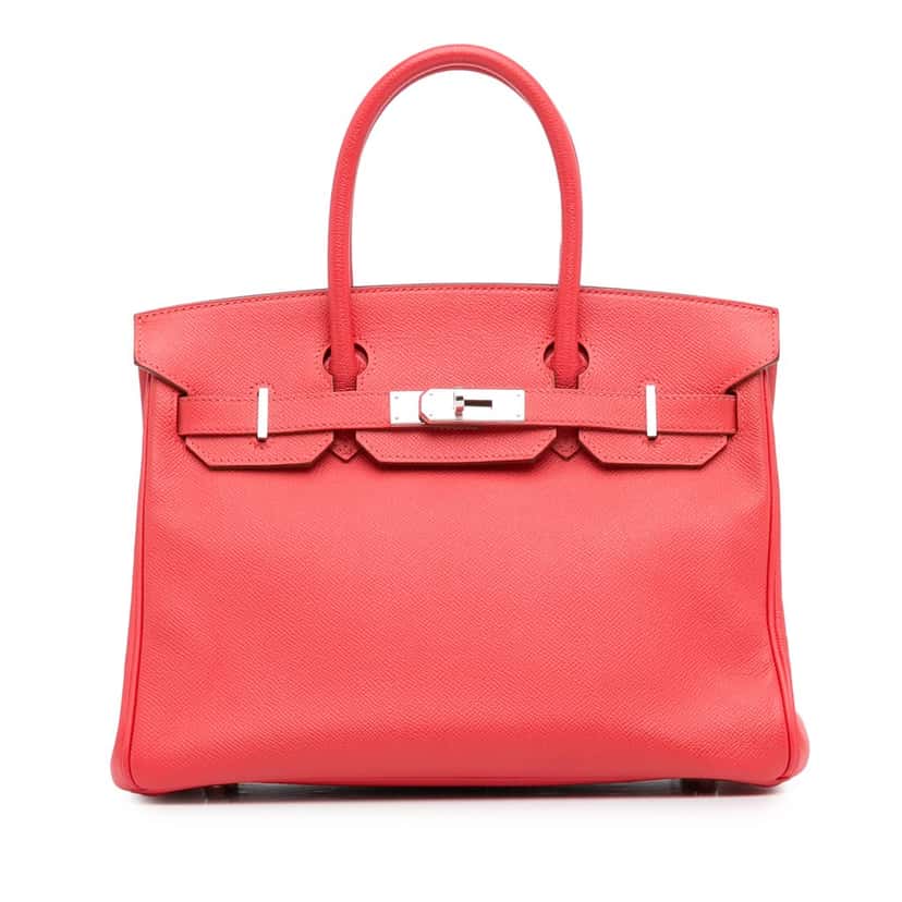 Hermès Epsom Birkin Retourne 30 Red Leather Good condition - Front View