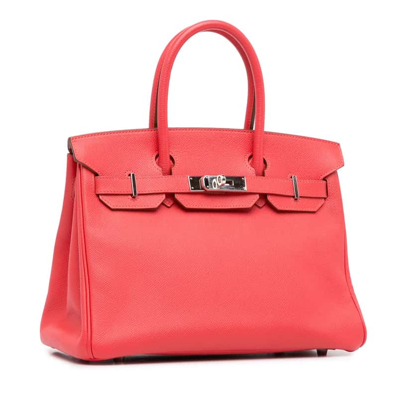 Hermès Epsom Birkin Retourne 30 Red Leather Good condition - Back View