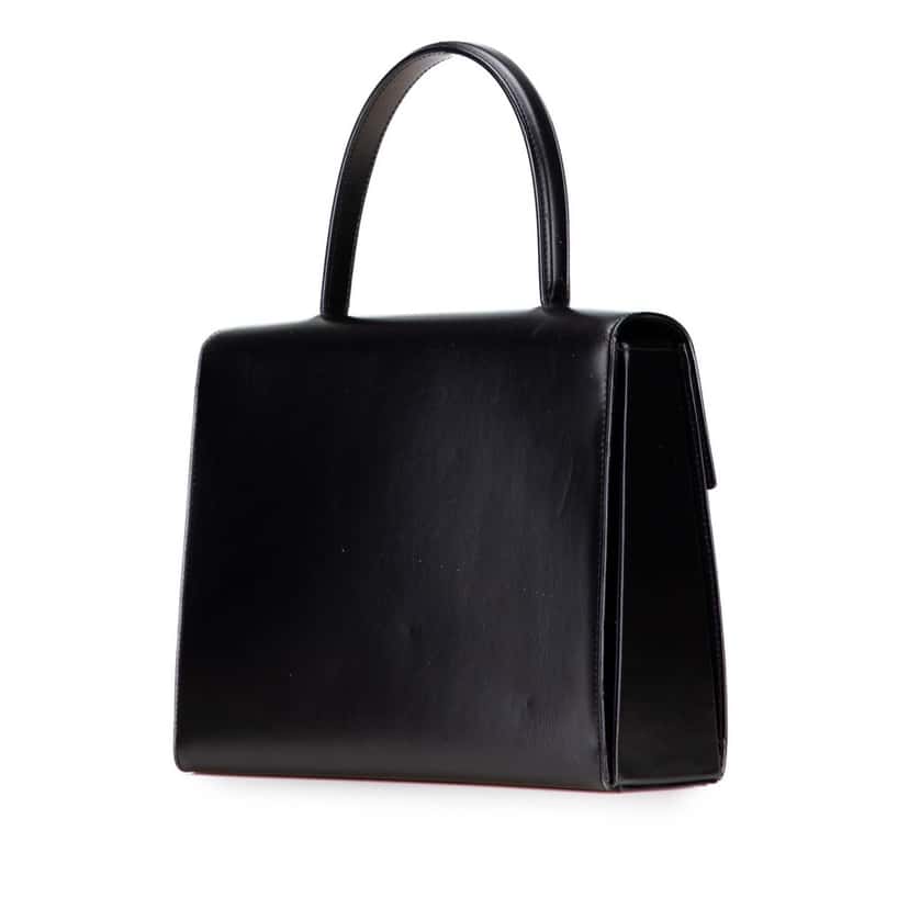 Celine Leather Top Handle Bag Black Leather Good condition - Back View