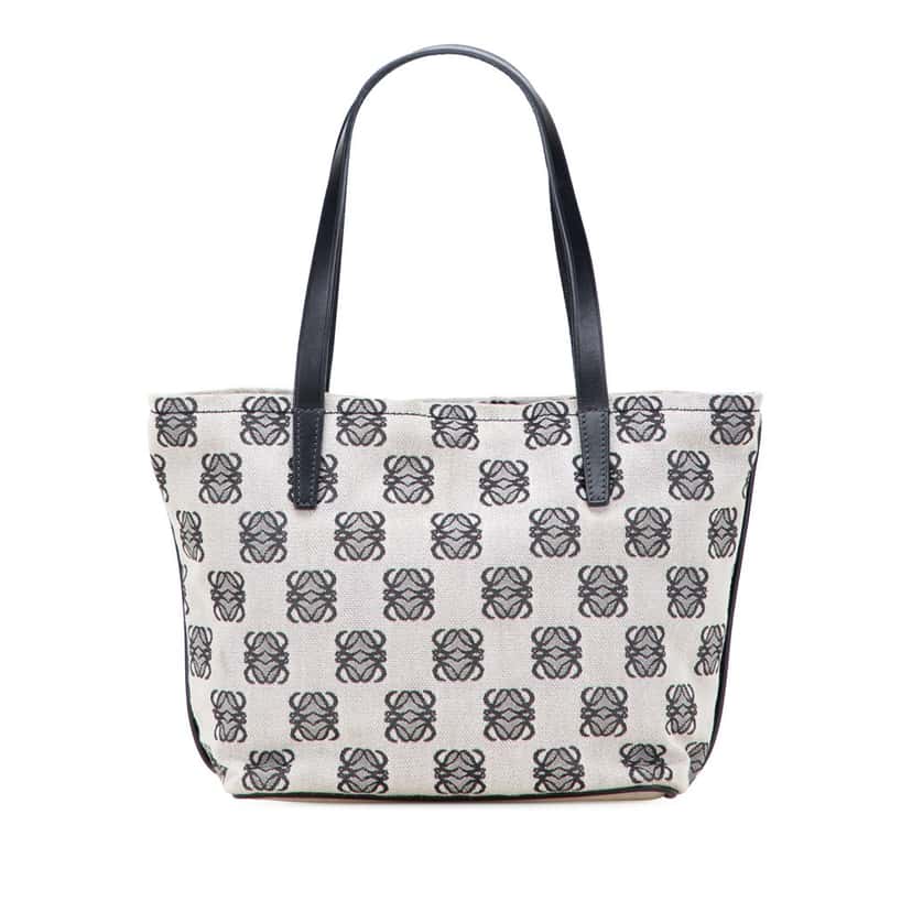 Loewe Anagram Canvas Tote Grey Canvas Good condition - Front View