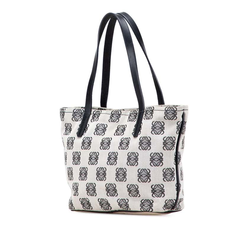 Loewe Anagram Canvas Tote Grey Canvas Good condition - Back View