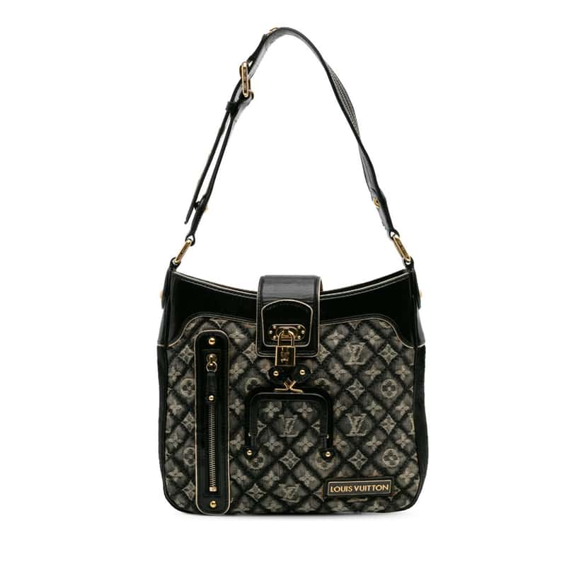 Louis Vuitton Quilted Monogram Denim Musette Grey Denim Very good condition - Front View