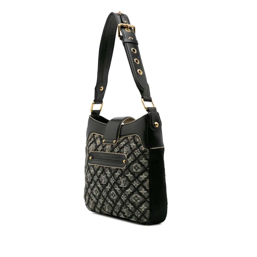 Louis Vuitton Quilted Monogram Denim Musette Grey Denim Very good condition - Back View