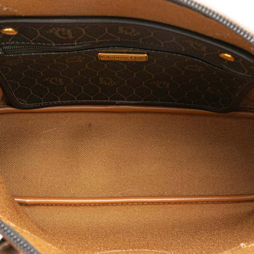 Dior Honeycomb Coated Canvas Dome Handbag Black Canvas Good condition - Model View