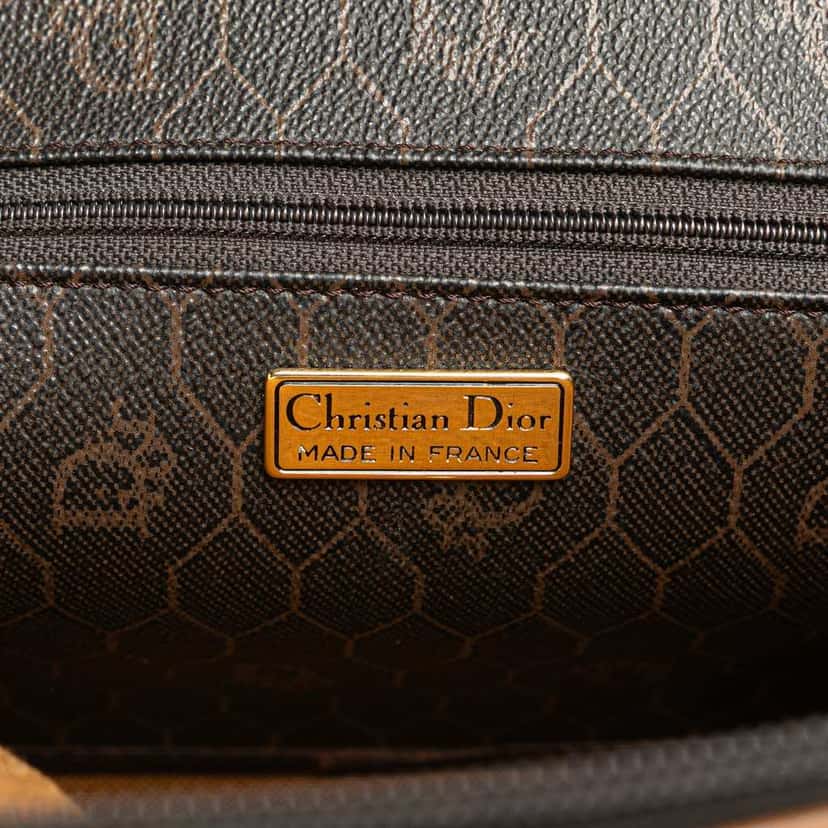 Dior Honeycomb Coated Canvas Dome Handbag Black Canvas Good condition - Box View