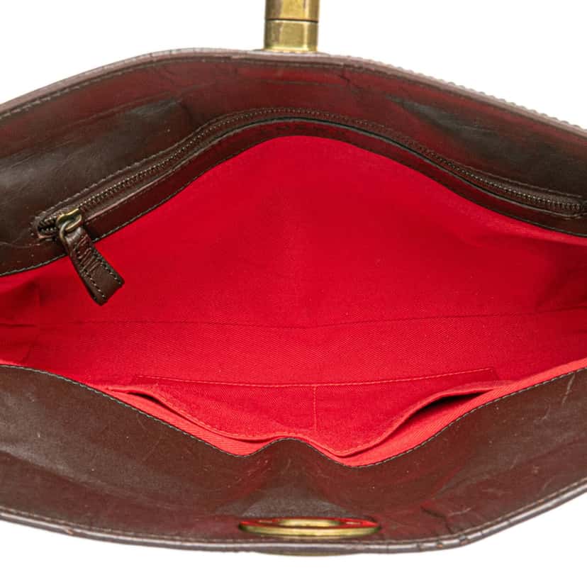 Loewe Anagram Canvas and Leather Shoulder Bag Brown Leather Good condition - Model View