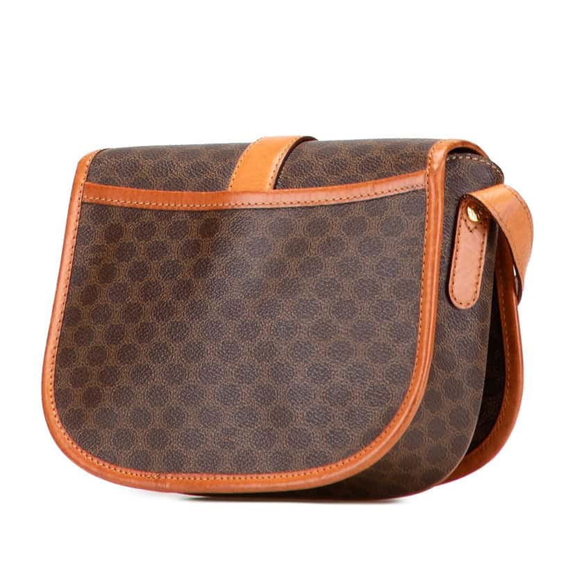 Celine Macadam Coated Canvas Crossbody Brown Canvas Good condition - Back View