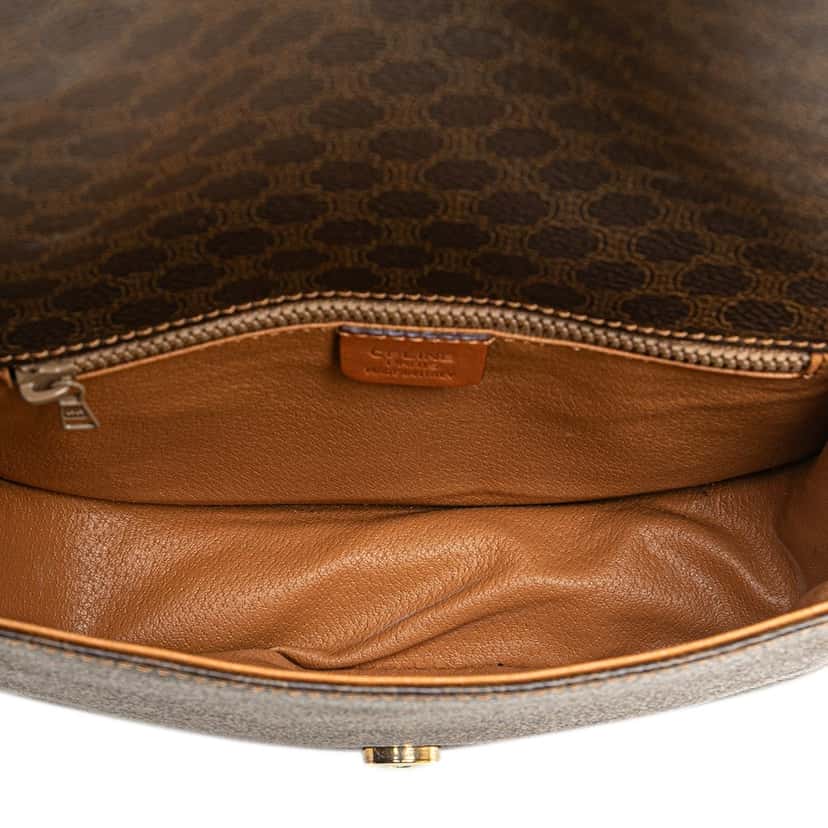 Celine Macadam Coated Canvas Crossbody Brown Canvas Good condition - Model View
