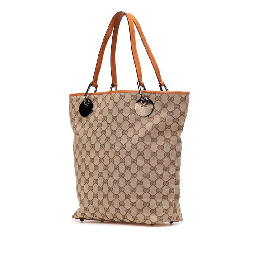Gucci Large GG Canvas Eclipse Tote Brown Canvas Good condition - Back View