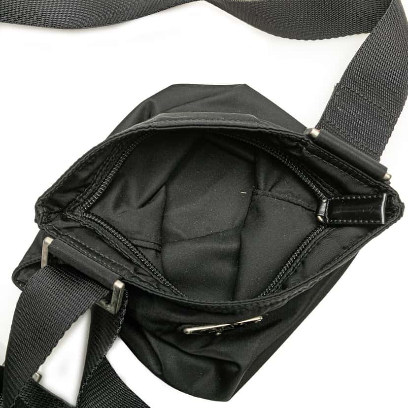 Prada Tessuto Zip Top Crossbody Black Good condition - Model View