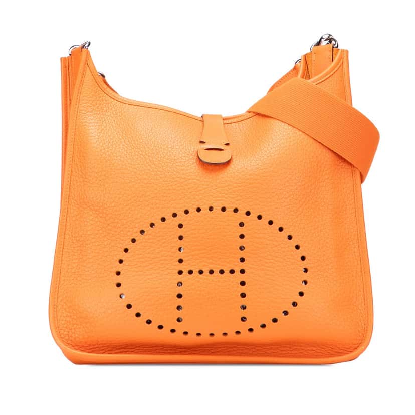 Hermès Clemence Evelyne I 33 Orange Leather Good condition - Front View