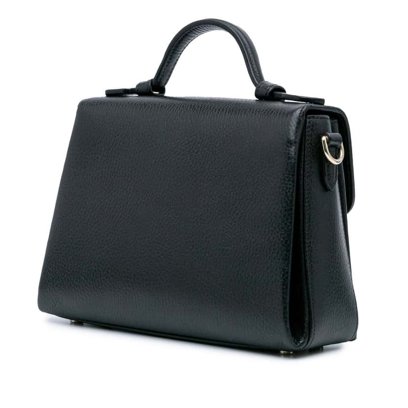Gucci Small Dollar Calf Interlocking G Satchel Black Leather Good condition - Back View