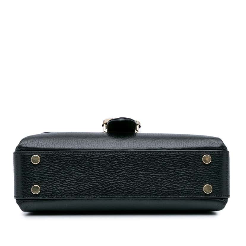 Gucci Small Dollar Calf Interlocking G Satchel Black Leather Good condition - Inside View