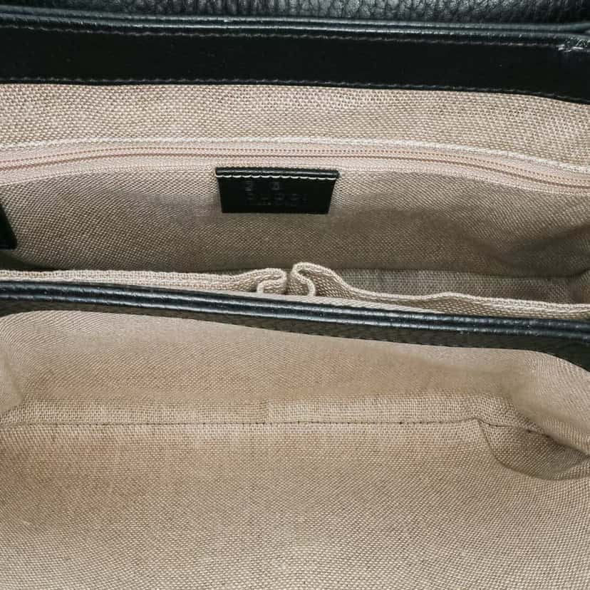 Gucci Small Dollar Calf Interlocking G Satchel Black Leather Good condition - Model View