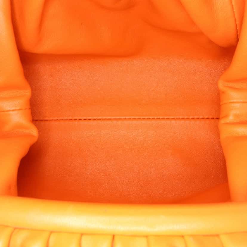 Bottega Veneta Lambskin The Mini Pouch Crossbody Orange Leather Good condition - Model View