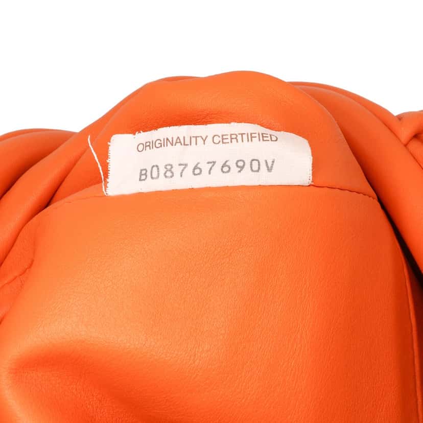 Bottega Veneta Lambskin The Mini Pouch Crossbody Orange Leather Good condition - Box View