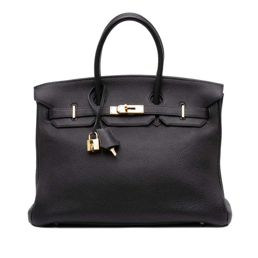 Hermès Togo Birkin Retourne 35 Black Leather Good condition - Front View