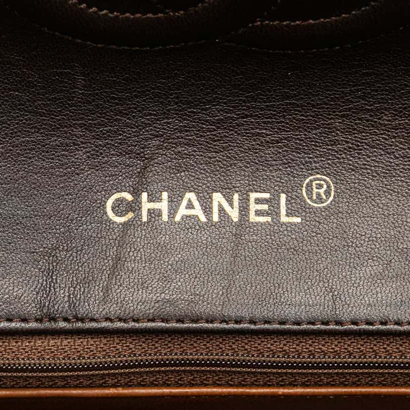 Chanel CC Quilted Lambskin Single Flap Brown Leather Good condition - Box View