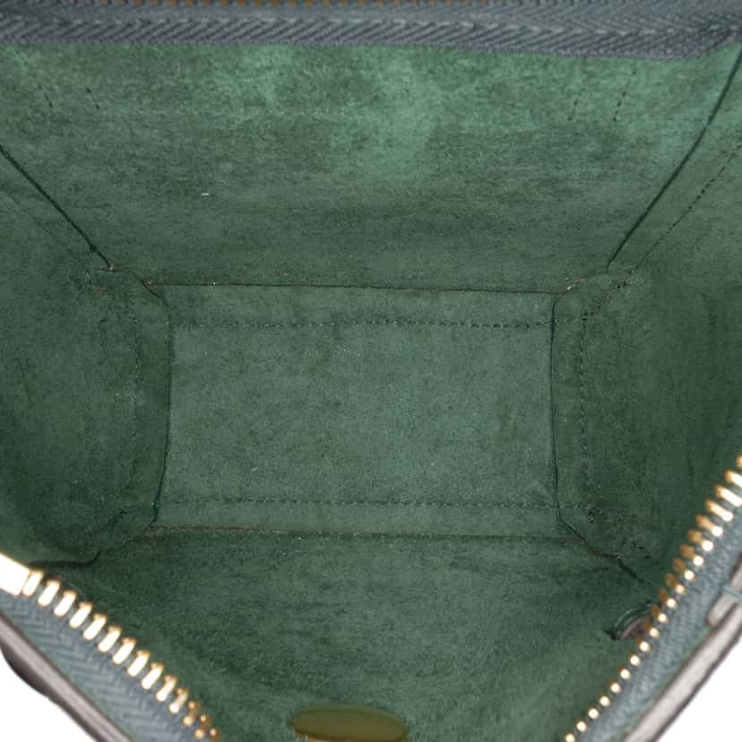 Celine Pico Grained Calfskin Belt Bag Green Leather Good condition - Model View