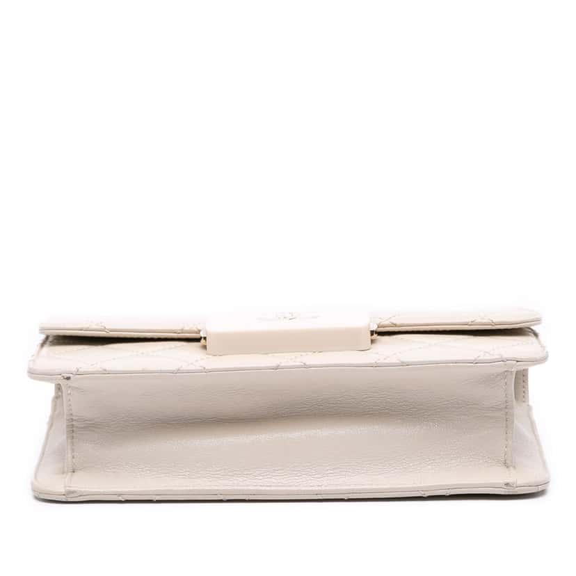 Chanel Mini Lambskin Beauty Lock Flap White Leather Good condition - Inside View