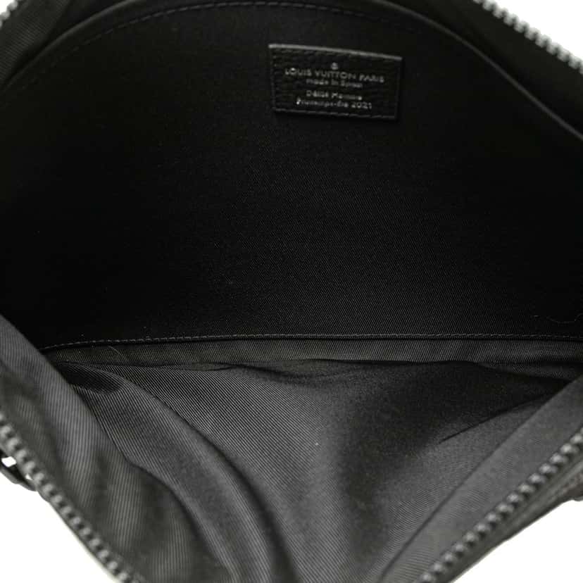 Louis Vuitton Virgil Abloh Monogram Taurillon Zoom With Friends A4 Pouch Black Leather Good condition - Box View