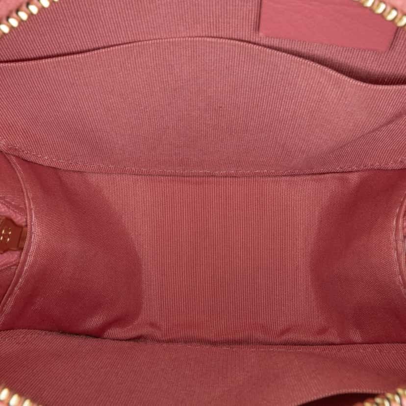 Chanel CC Quilted Lambskin Pearl Crush Round Clutch with Chain Pink Leather Good condition - Box View