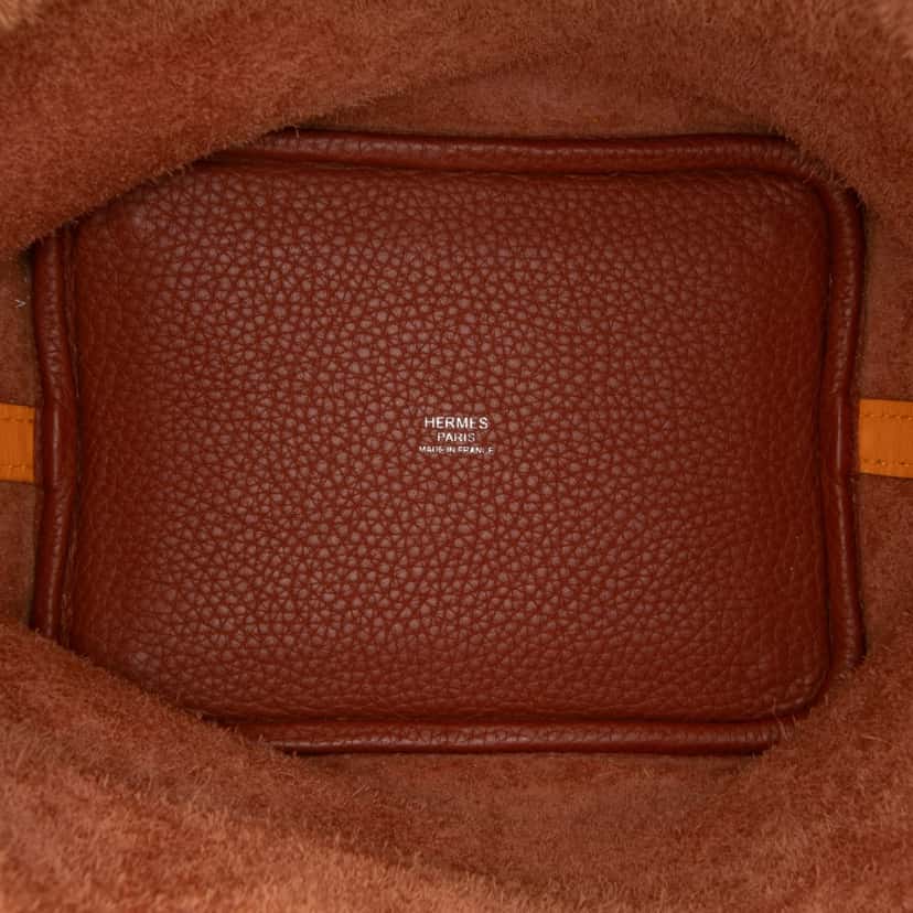 Hermès Bicolor Clemence and Swift Picotin Lock 18 Brown Leather Good condition - Model View