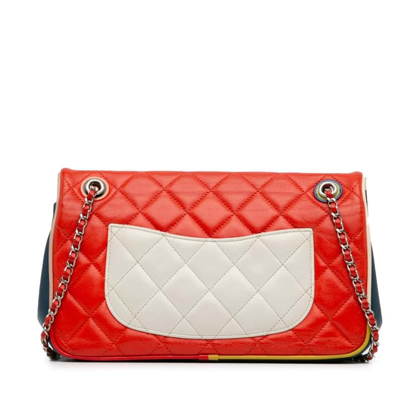 Chanel Medium Quilted Lambskin Cuba Color Flap Red Leather Good condition - Inside View