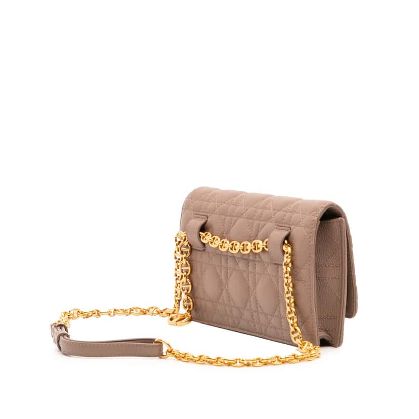 Dior Calfskin Cannage Caro Belt Bag Brown Leather Good condition - Back View