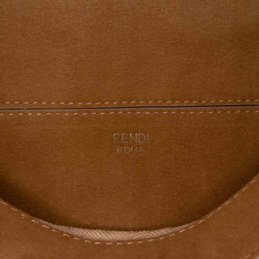 Fendi Zucca Canvas Chain Midi Baguette Brown Canvas Good condition - Box View