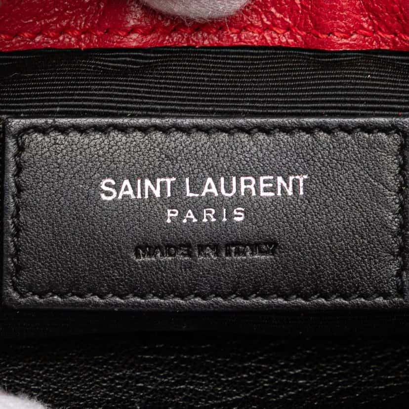 Saint Laurent Baby Sheepskin Chevron Classic Monogram Chain Bag Red Leather Good condition - Box View