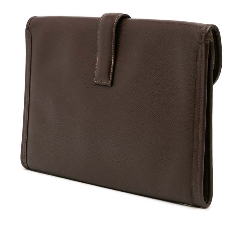 Hermès Epsom Jige PM Brown Leather Good condition - Back View