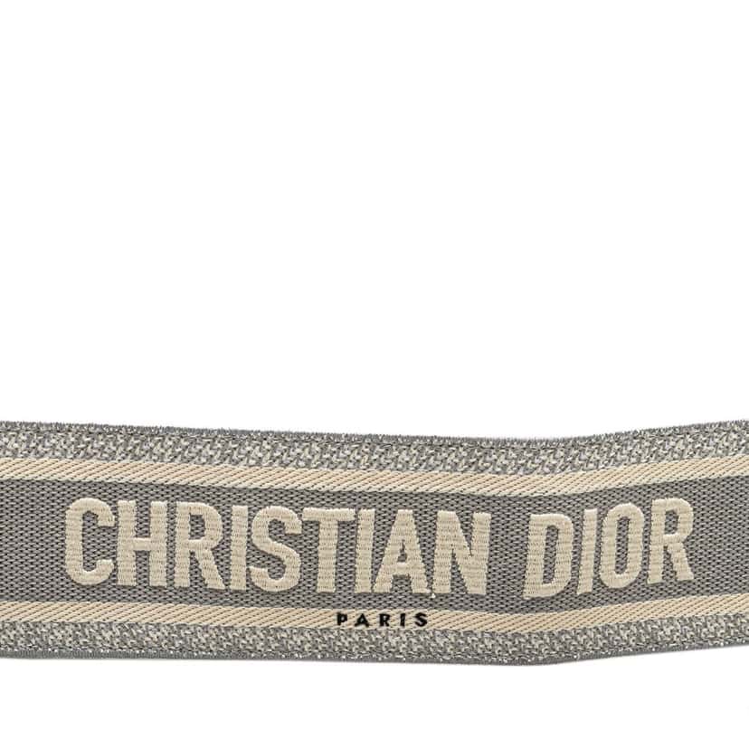 Dior Embroidered Logo Strap Grey Canvas Very good condition - Inside View