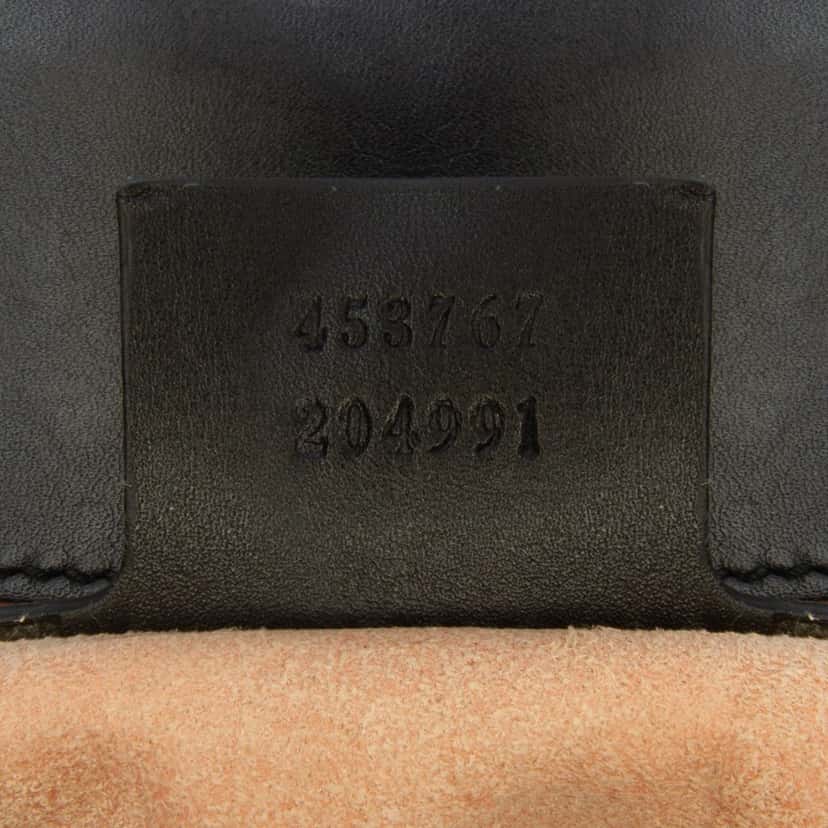 Gucci Small Leather Bamboo Nymphaea Satchel Black Leather Good condition - Box View