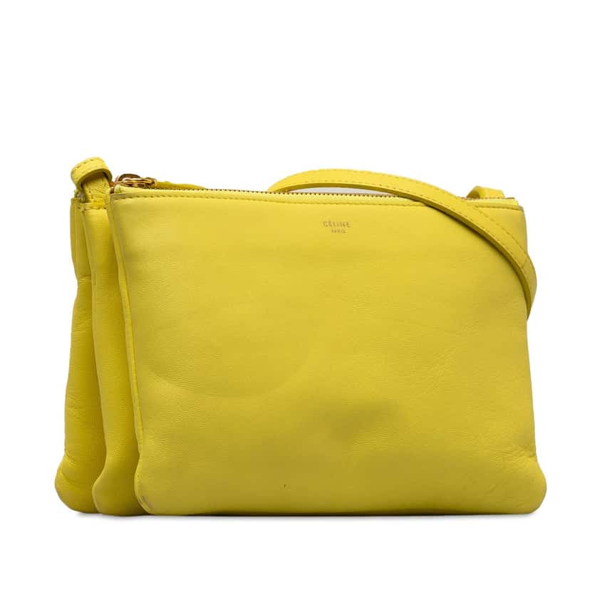 Celine Small Lambskin Trio Crossbody Yellow Leather Good condition - Back View