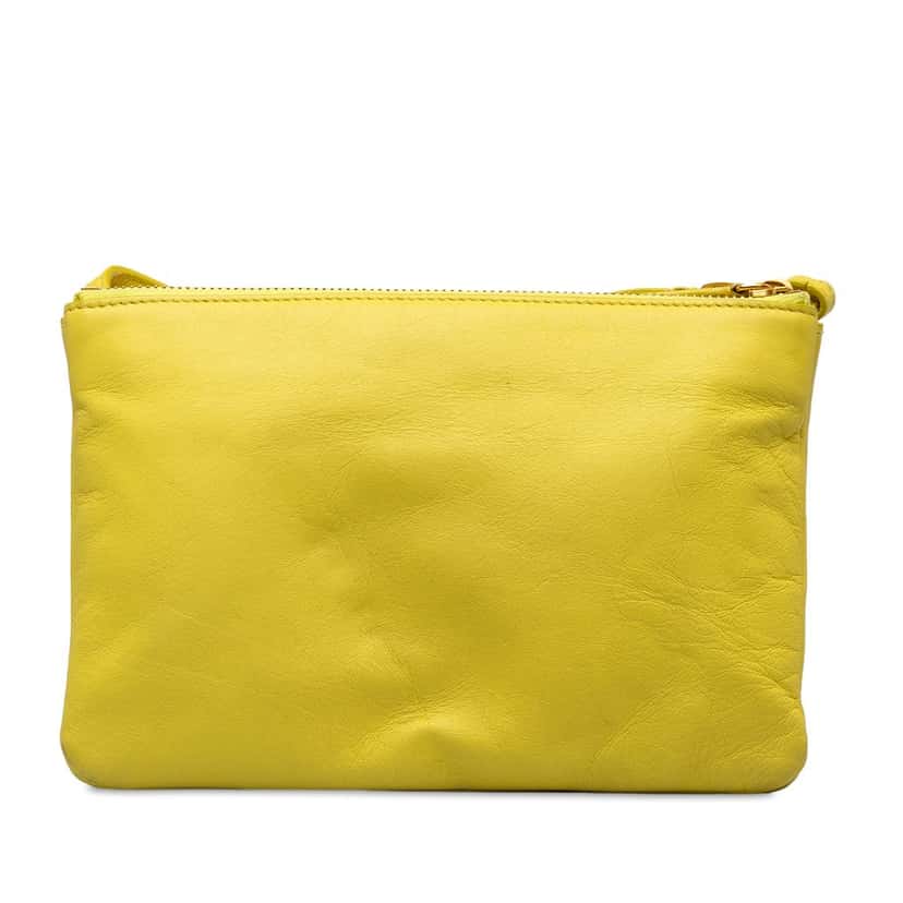 Celine Small Lambskin Trio Crossbody Yellow Leather Good condition - Inside View