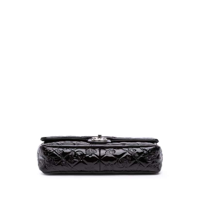 Chanel Medium Patent Lucky Symbols Flap Black Leather Good condition - Inside View