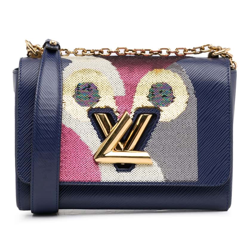 Louis Vuitton Epi Owl Twist MM Blue Leather Good condition - Front View